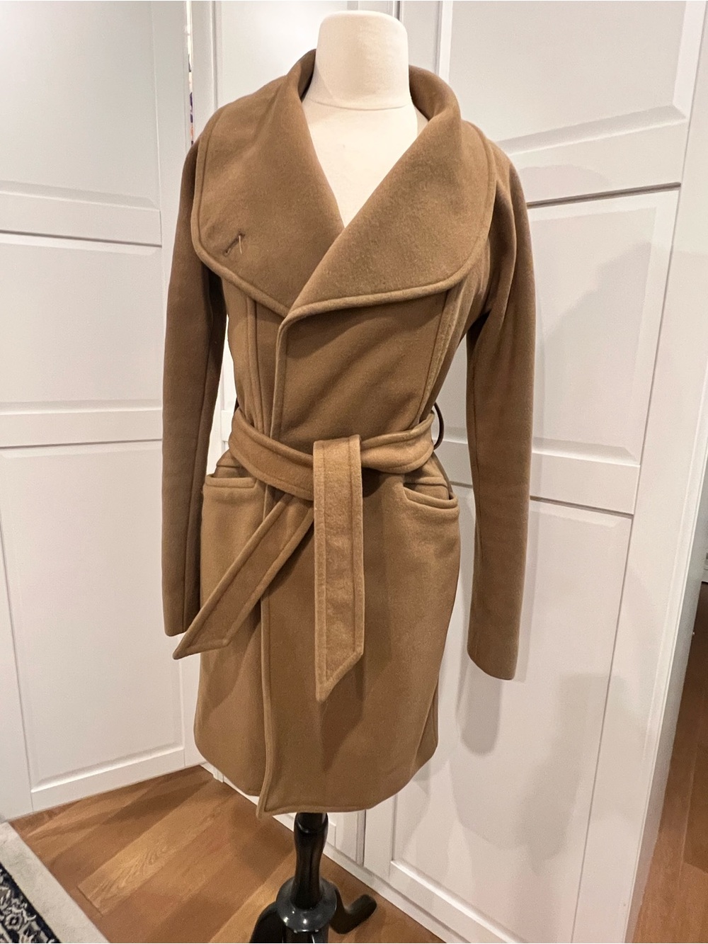Aritzia Wilfred Camel Wrap Trench Coat with Belt